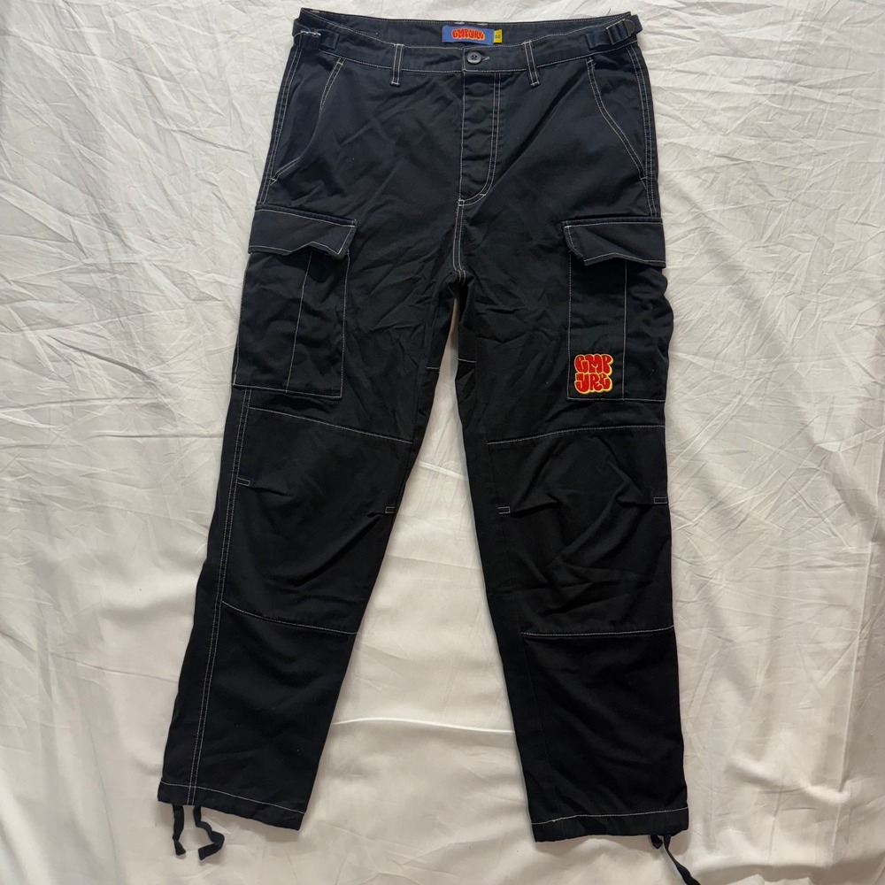 Empyre Black Cargo Pants Size 30 Contrast Stitch Streetwear Skate Style